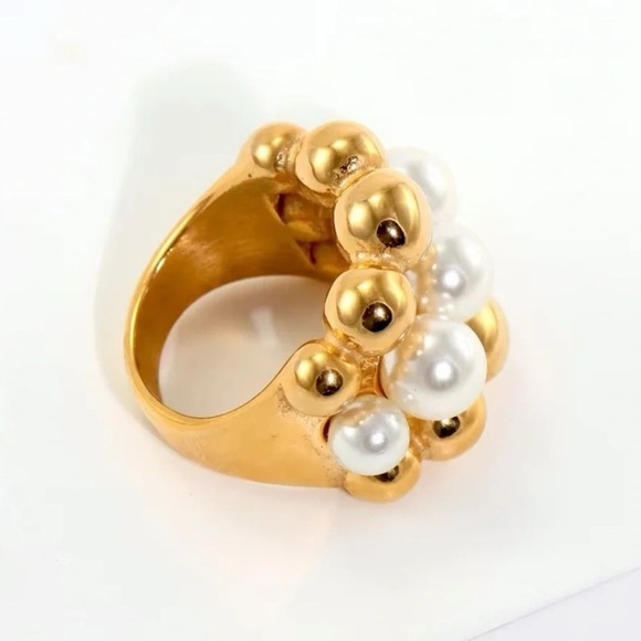 Baroque Pearl Gold Rings - Picture 11 of 11